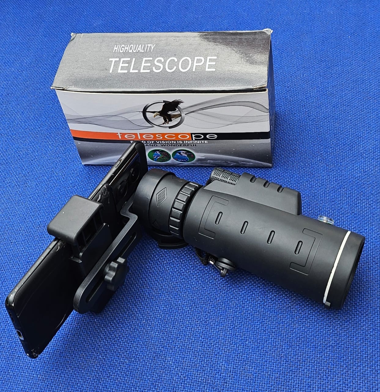 High Quality Monocular Telescope with Smartphone Clip Mount